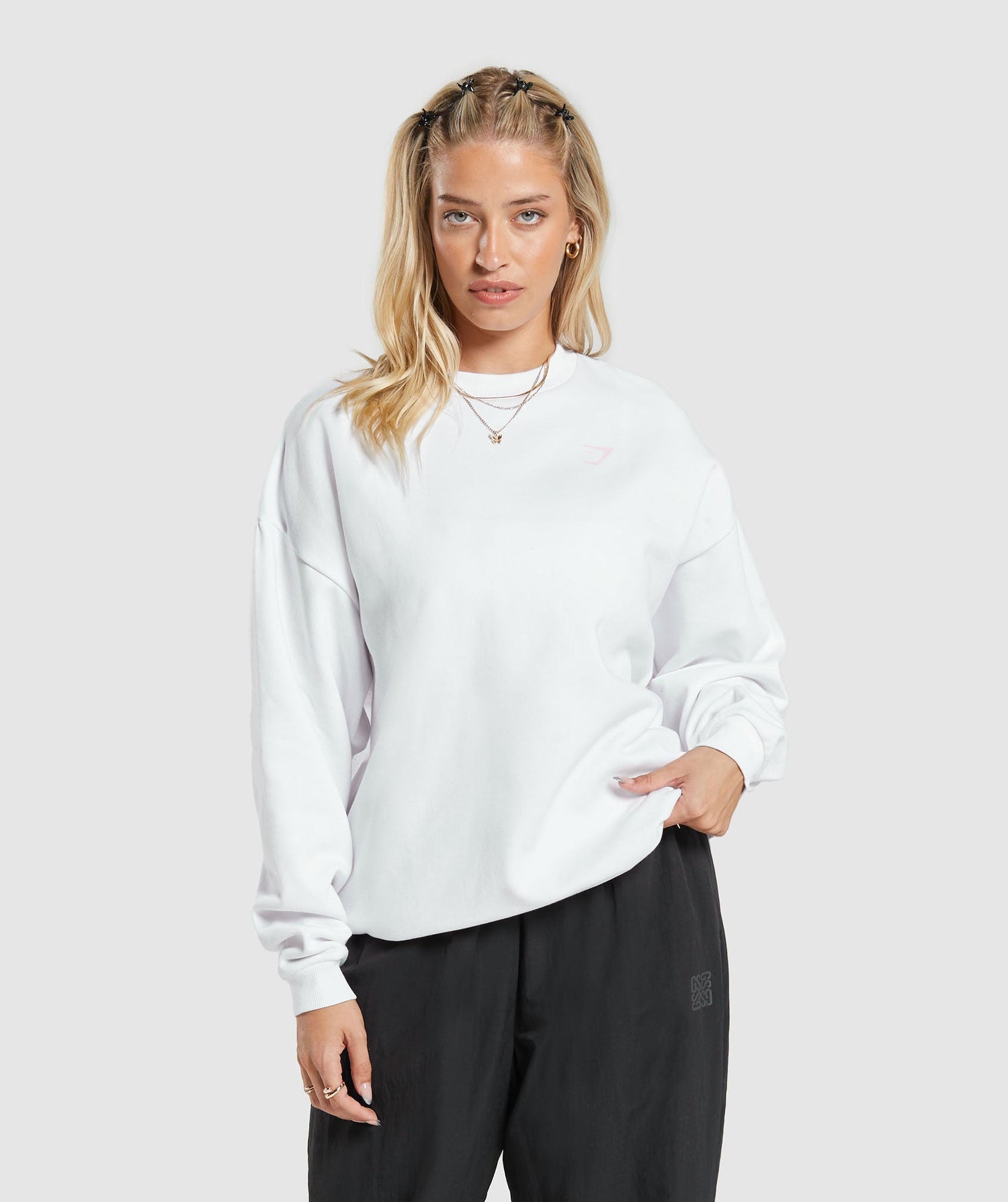 Strength Deparment Graphic Oversized Sweatshirt - White