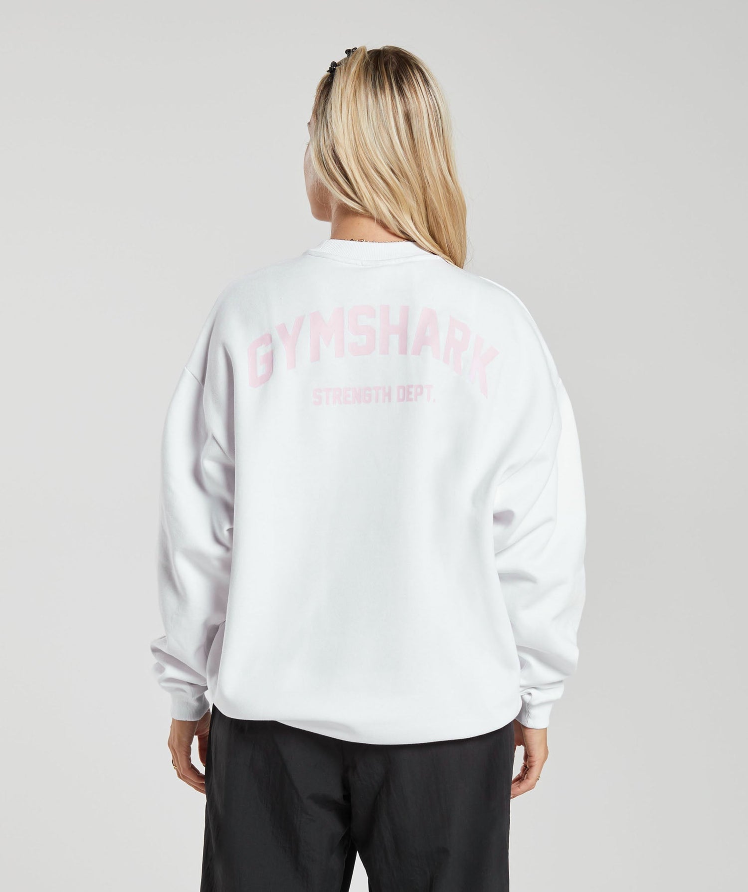 Strength Deparment Graphic Oversized Sweatshirt - White