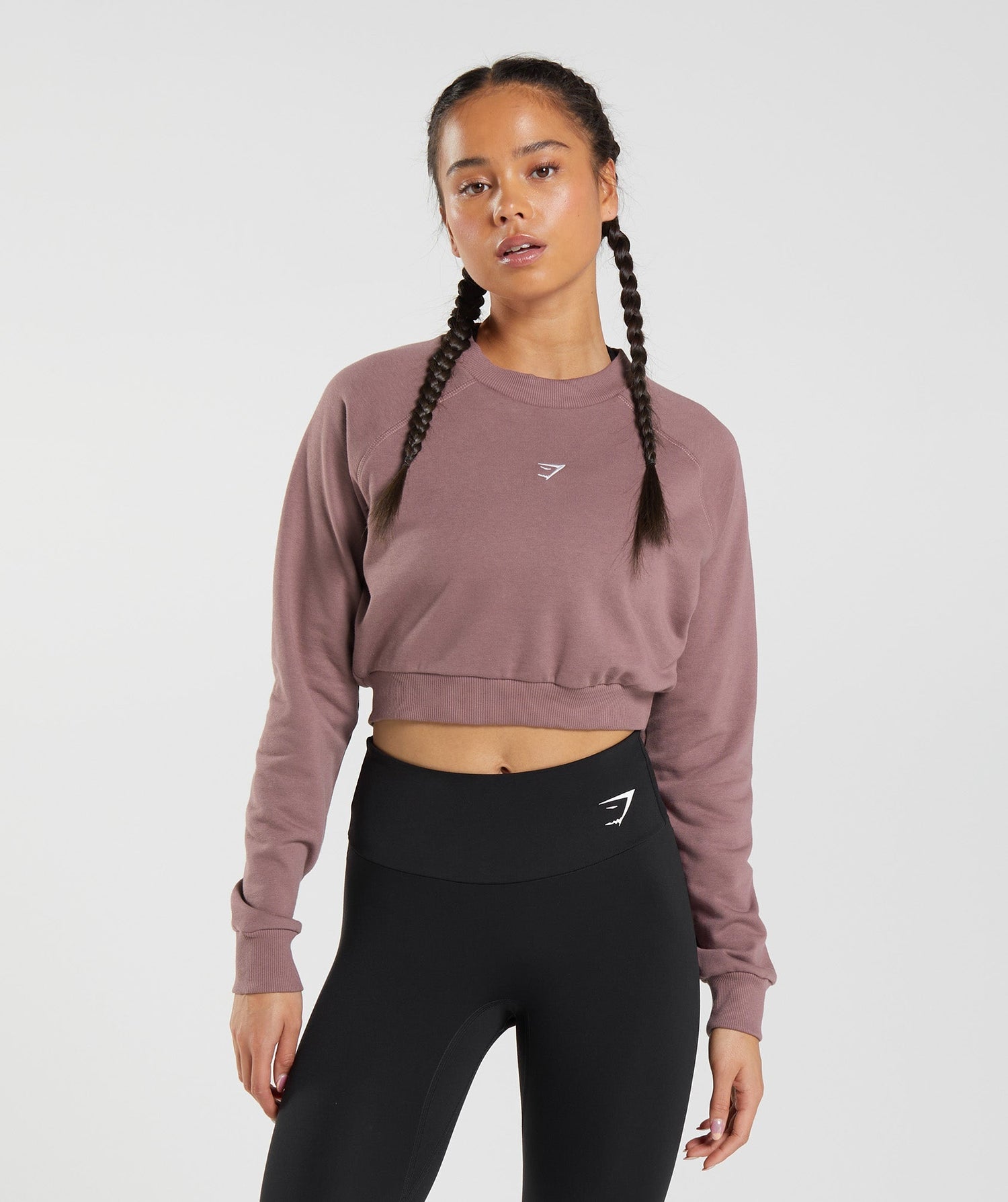 Training Cropped Sweater - Dusty Maroon