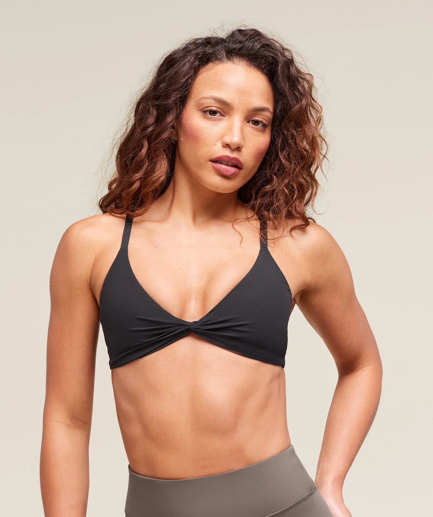 Elevate Twist Front Bralette - Black