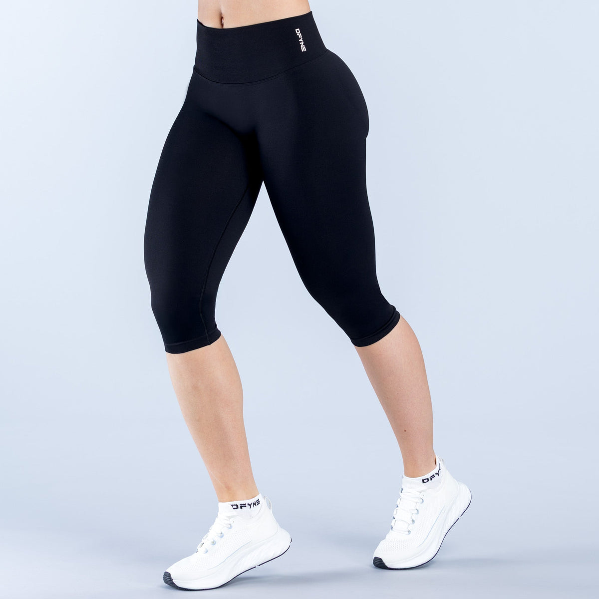 Vision Capris | Straight Waistband  - Midnight Black