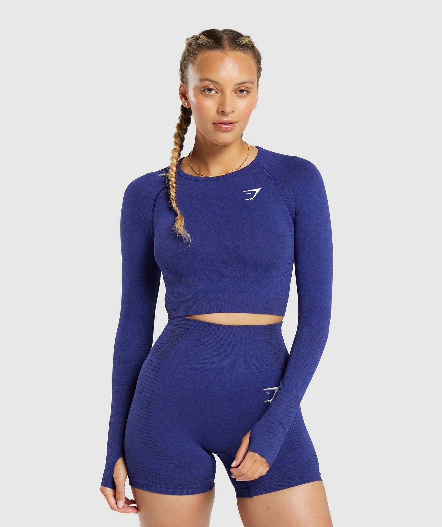 Vital Seamless 2.0 Crop Top - Cobalt Purple Marl
