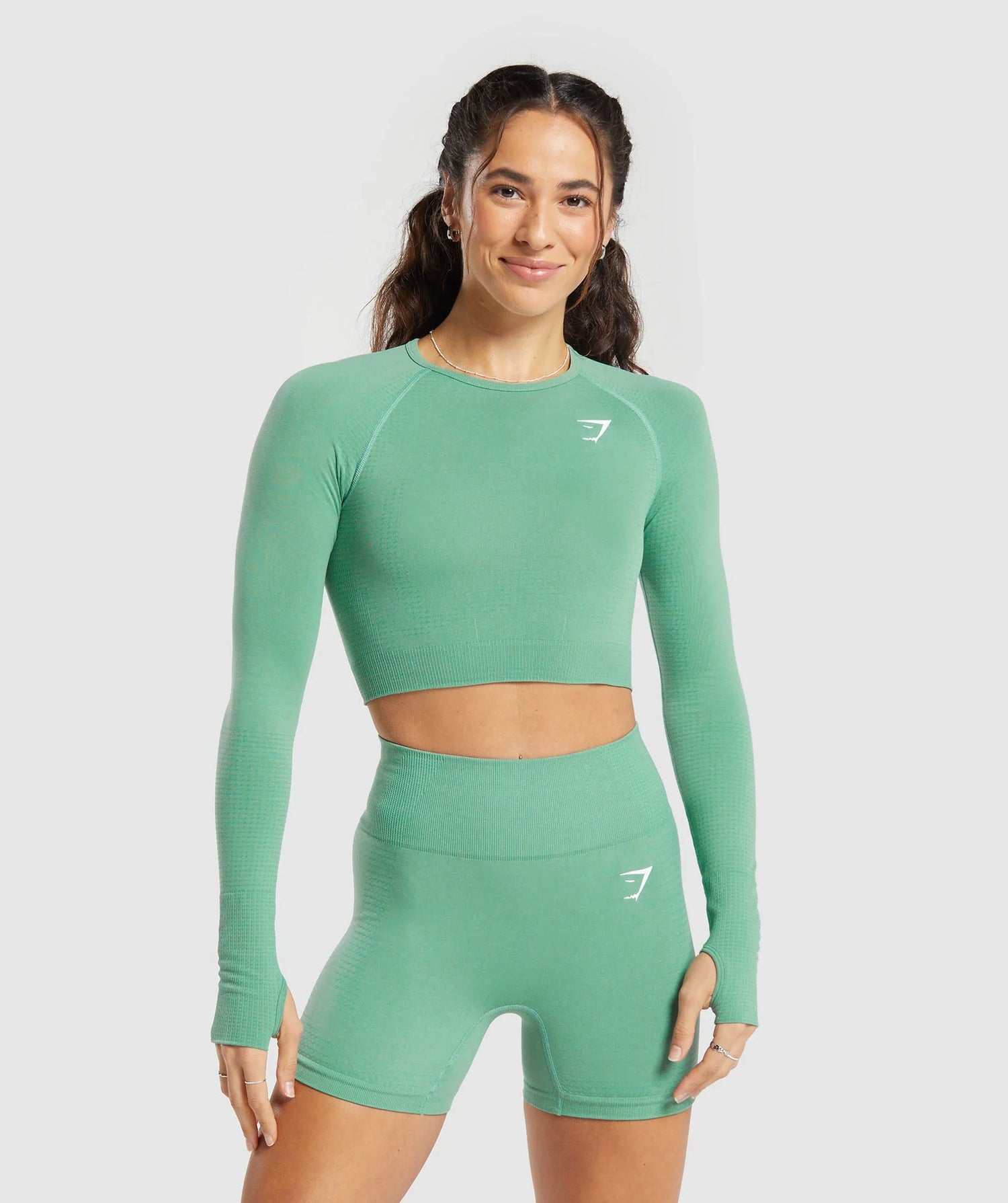 Vital Seamless 2.0 Crop Top - Lagoon Green/Marl