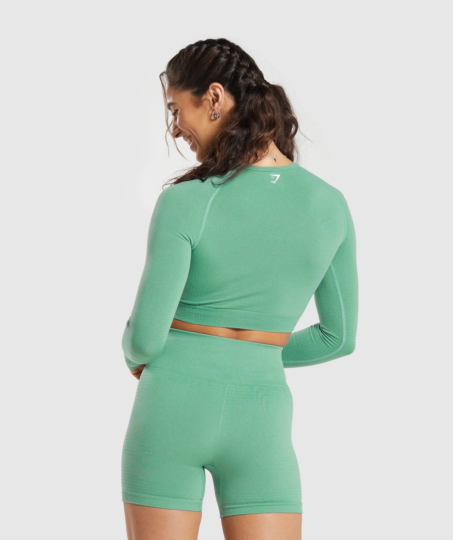 Vital Seamless 2.0 Crop Top - Lagoon Green/Marl
