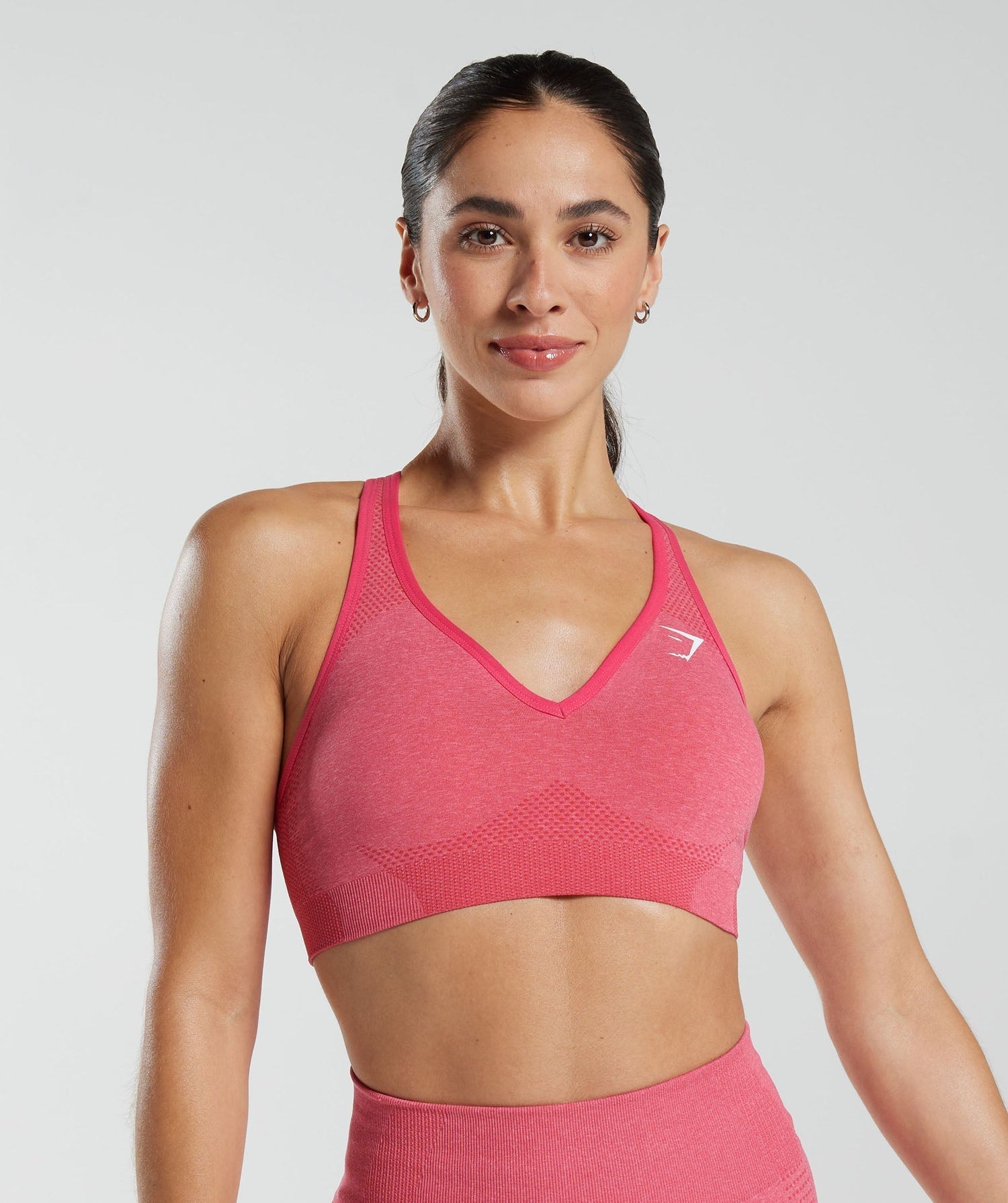 Vital Seamless 2.0 V Neck - Bright Fuschia Marl