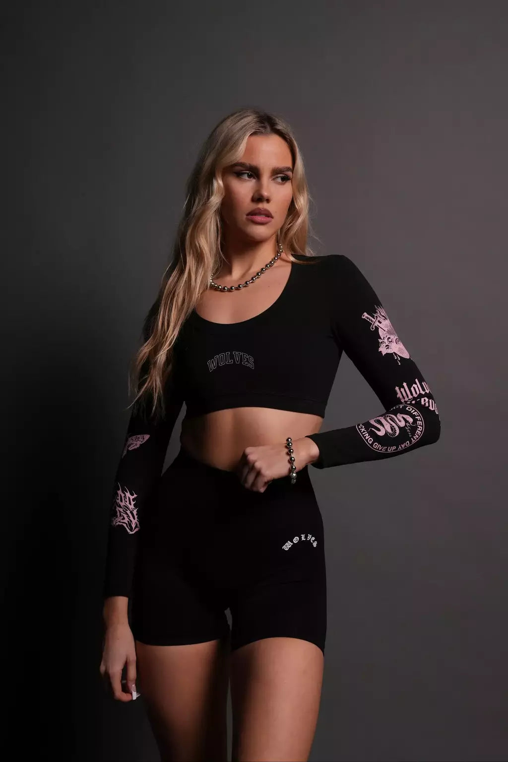 On Our Sleeve Grace "Energy" L/S Top - Black