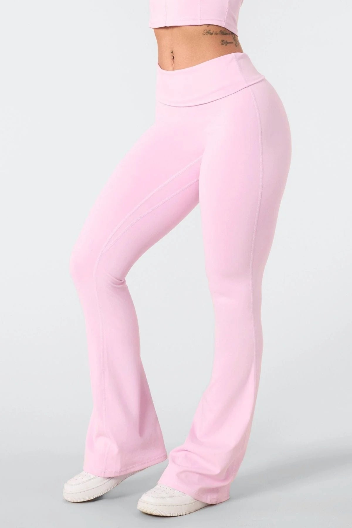 W282 Flashback Foldover Flares - Light Pink