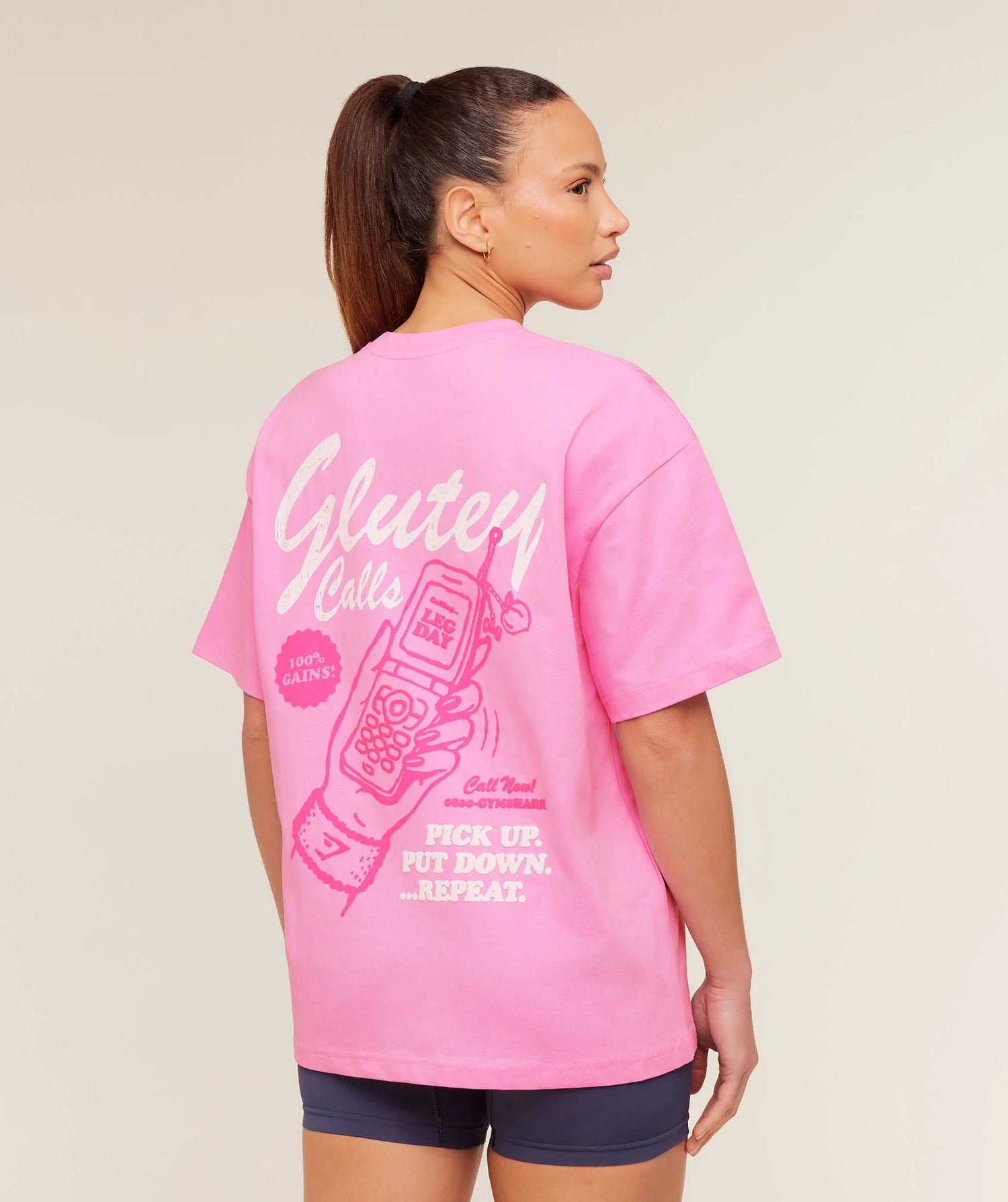 Glutey Calls Graphic T-Shirt - Focus Pink