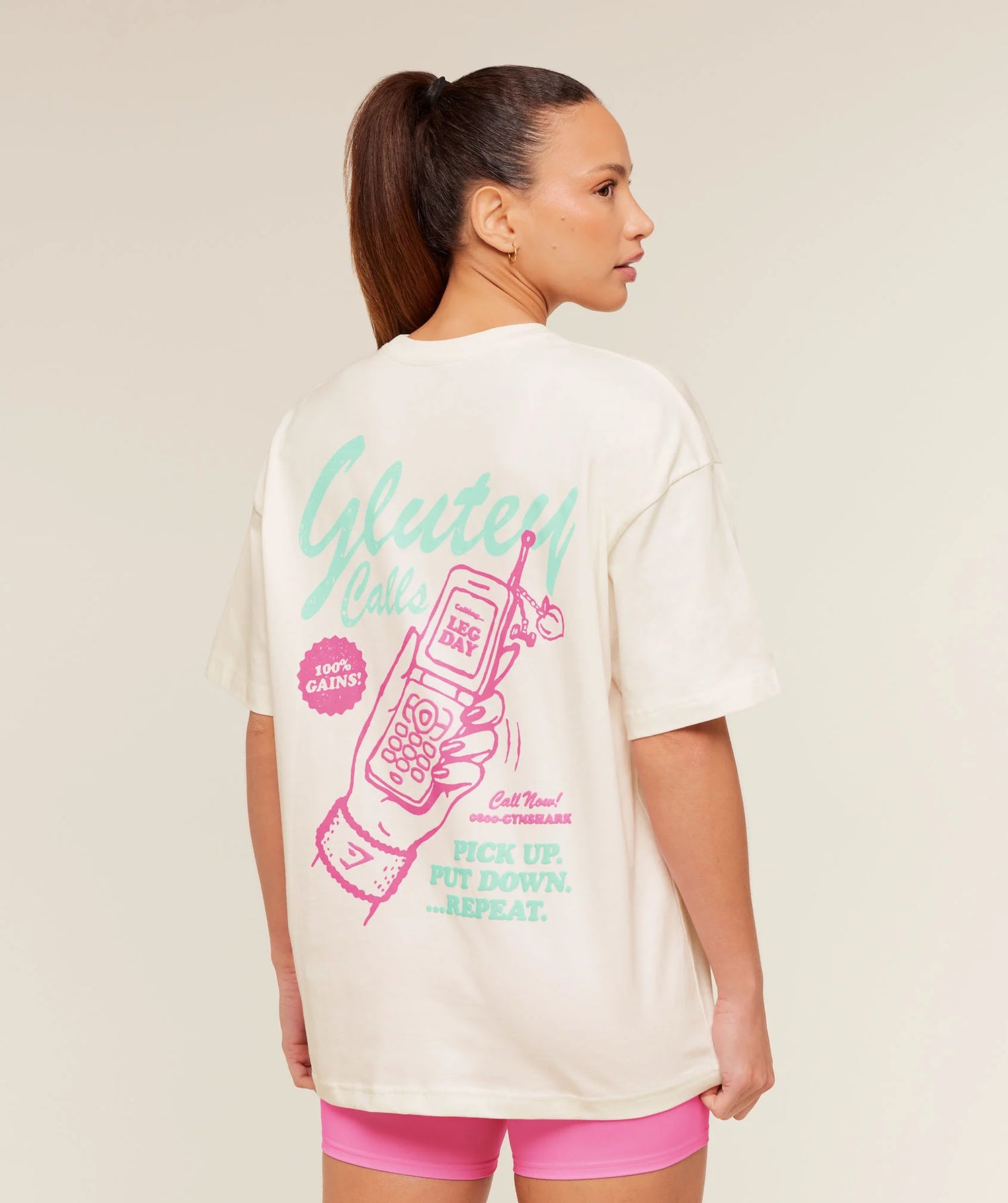 Glutey Calls Graphic T-Shirt - Soft White