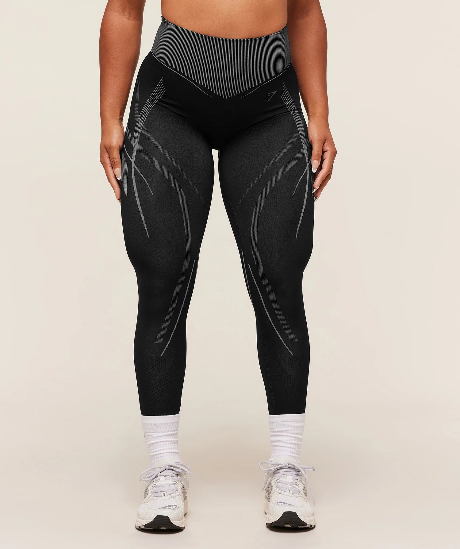 Analis Seamless Leggings - Black/Silver Grey