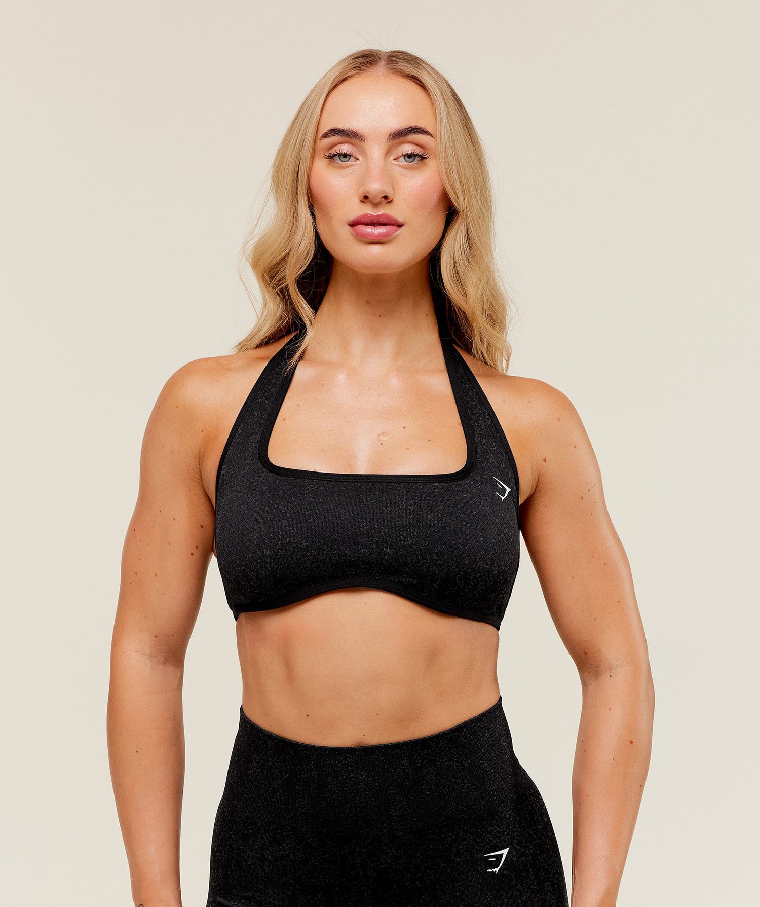 Adapt Fleck x Whitney Halterneck Sports Bra - Black