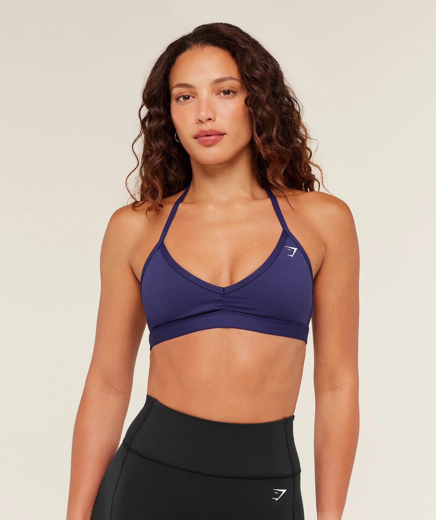 Minimal Halterneck Sports Bra - Indigo Purple