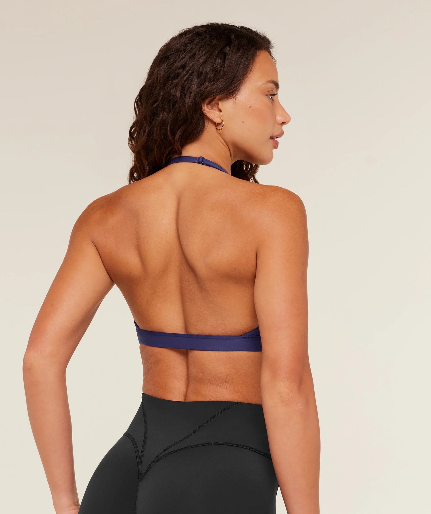 Minimal Halterneck Sports Bra - Indigo Purple