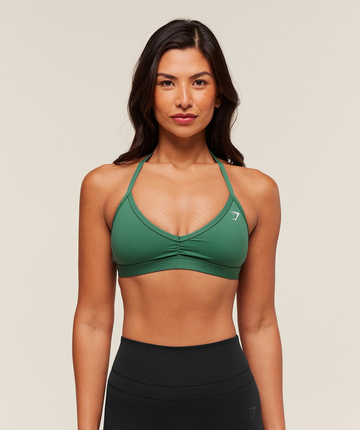 Minimal Halterneck Sports Bra - Lift Green