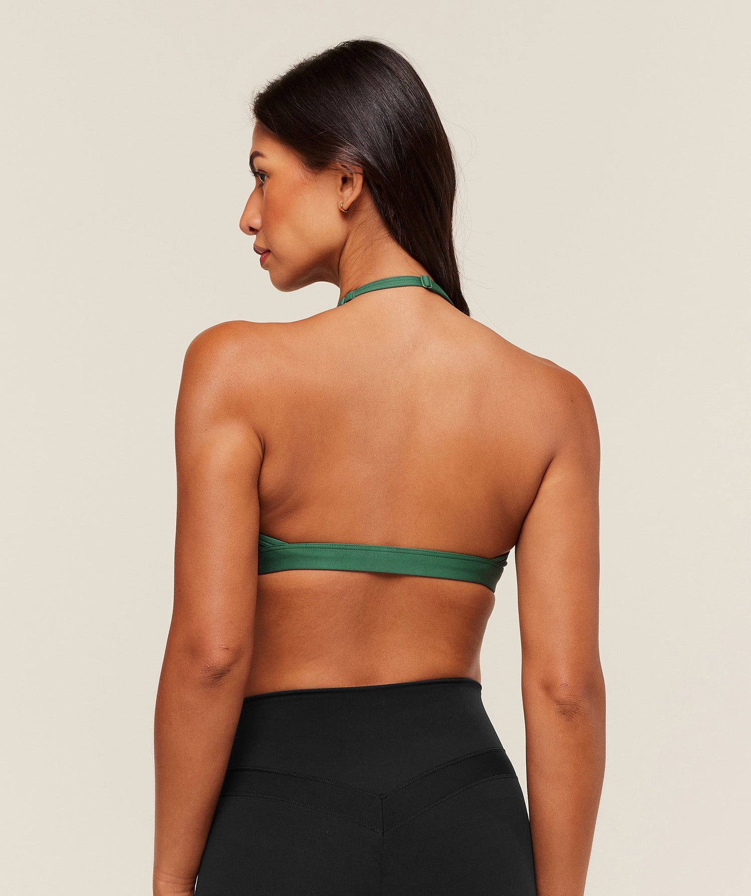 Minimal Halterneck Sports Bra - Lift Green