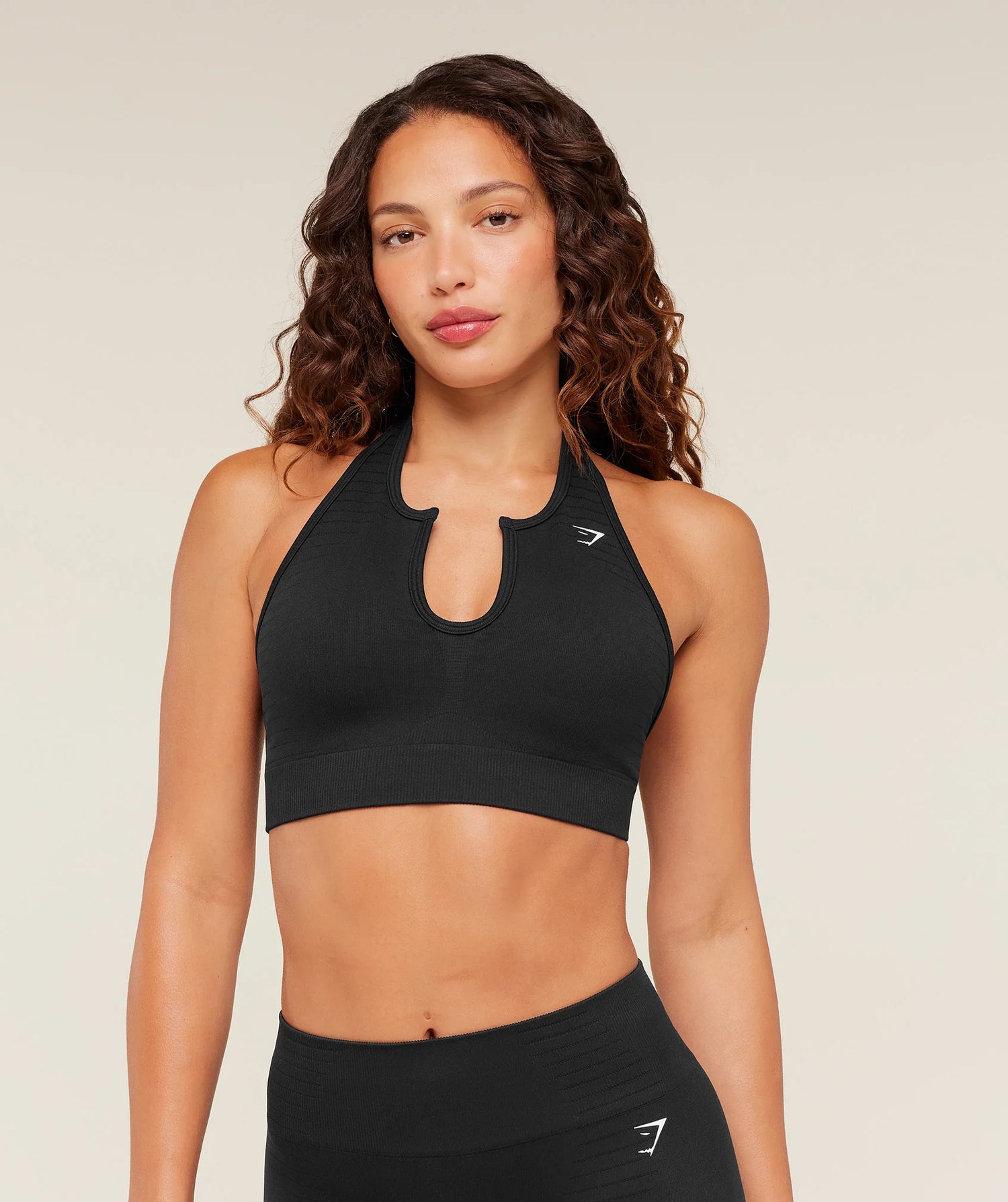 Steel Seamless Halter Neck Bra - GS Black