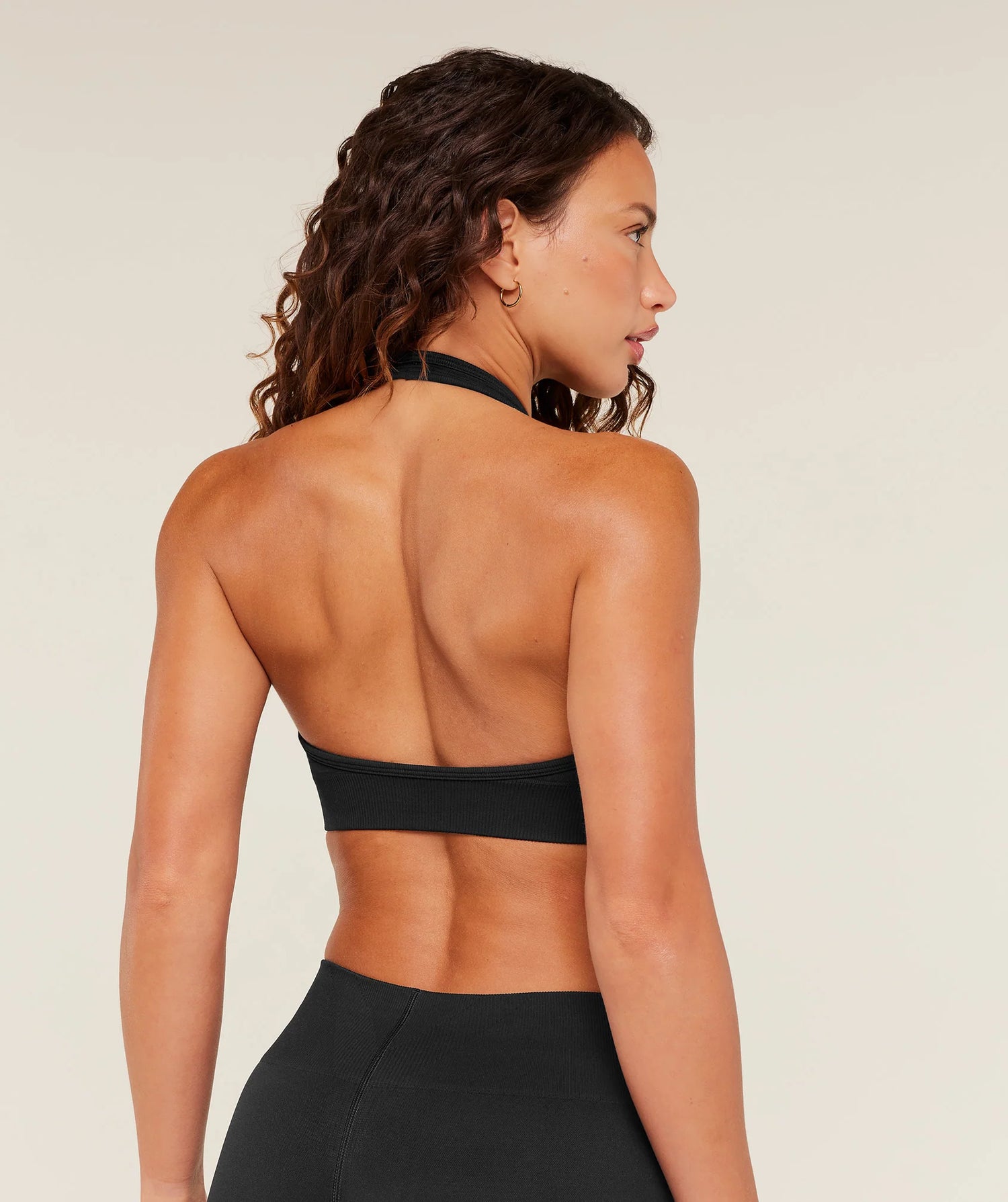 Steel Seamless Halter Neck Bra - GS Black