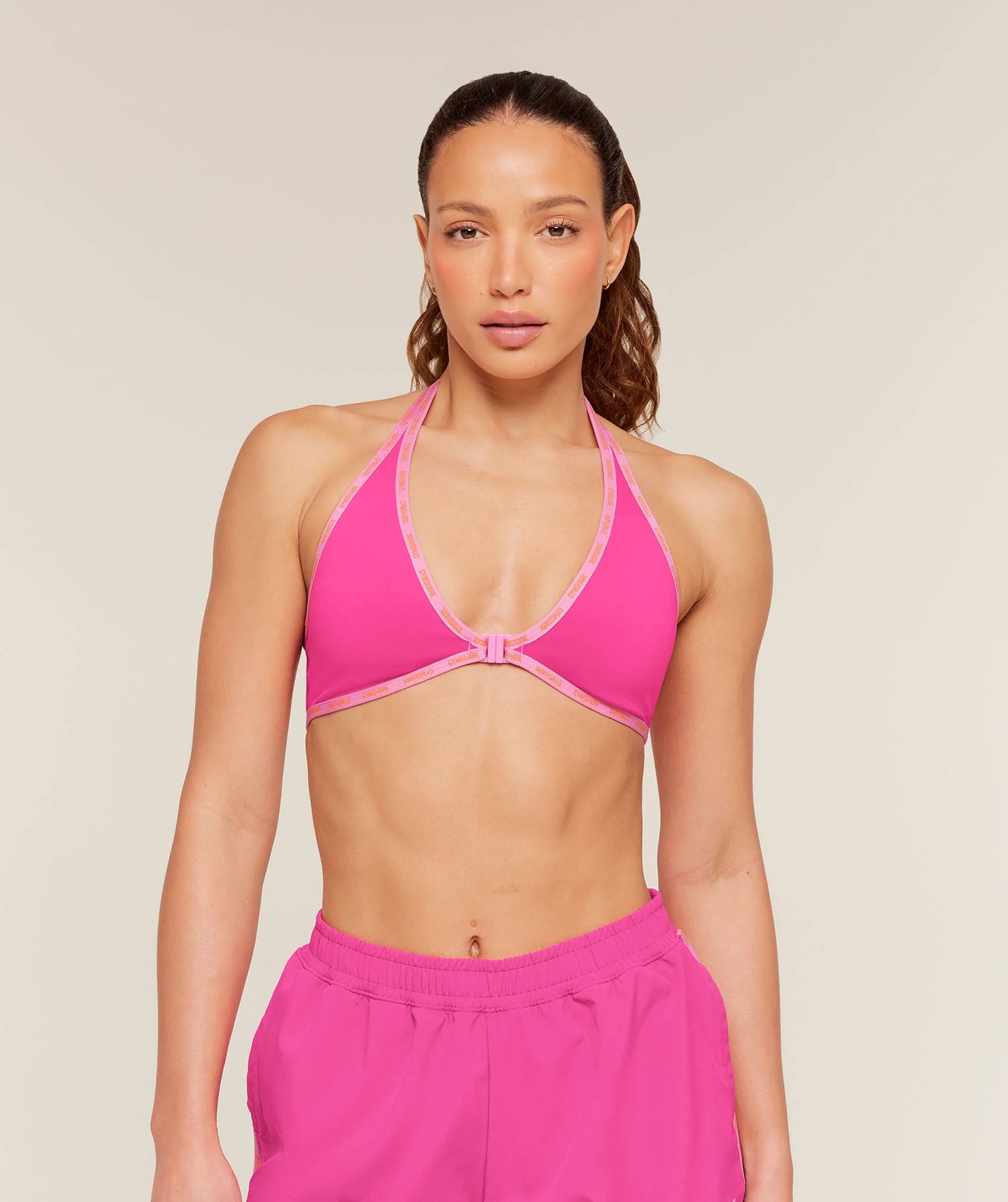 Micro Logo Clasp Minimal Bra - Super-Set Pink