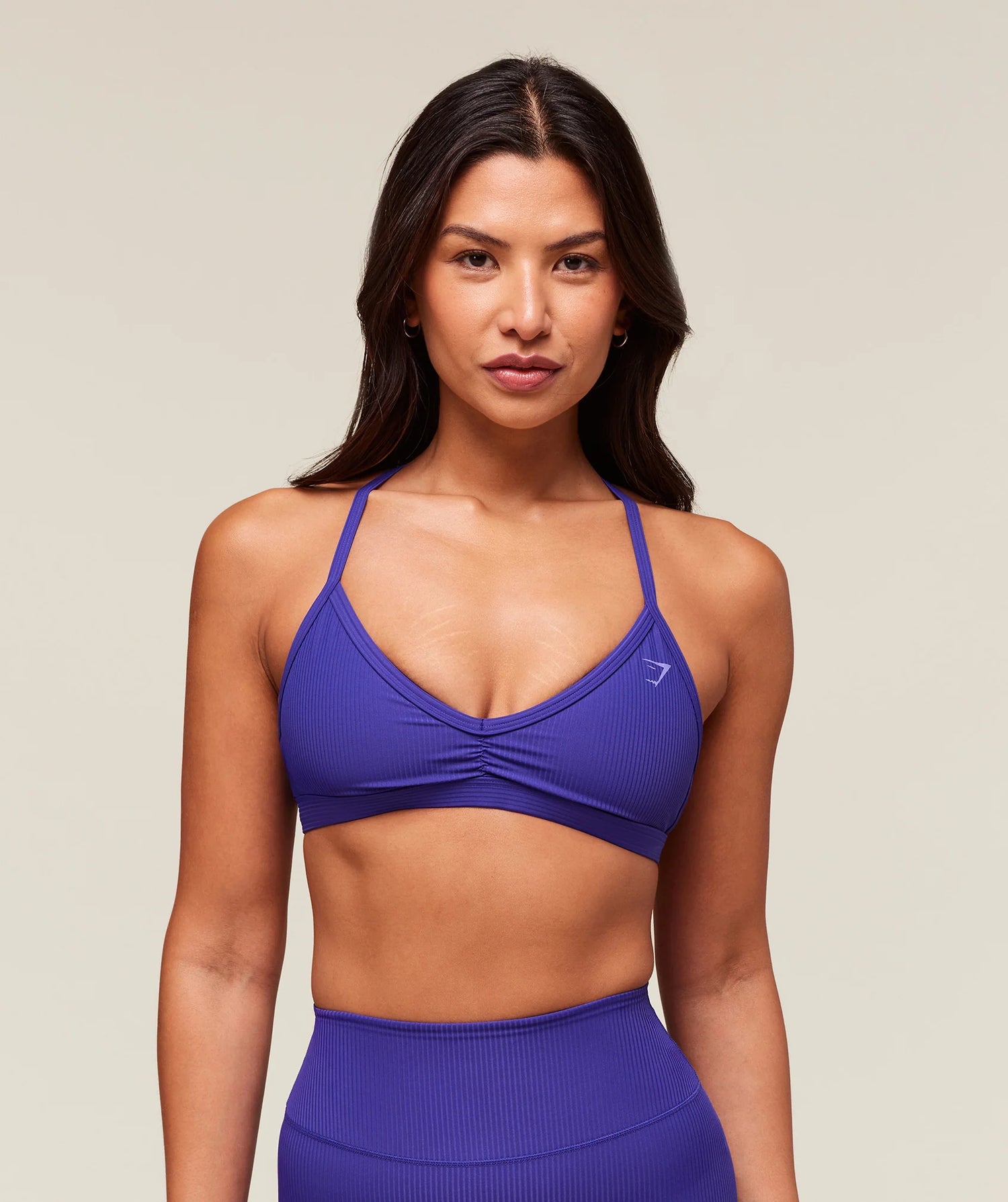 Ribbed Minimal Sports Bra - Cobalt Purple