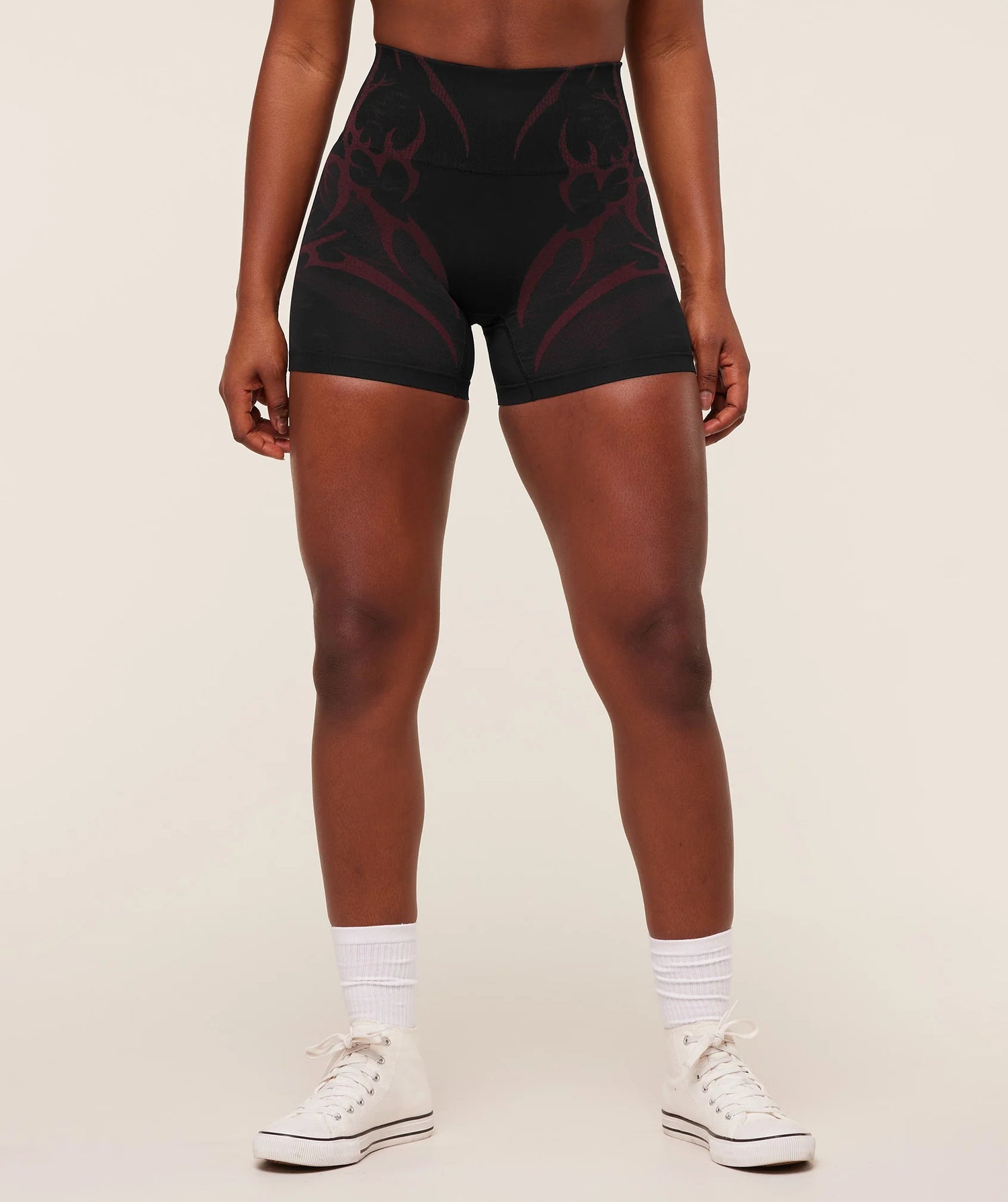 Storm Seamless Shorts - Black/Rich Maroon